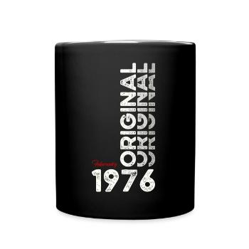 49th Birthday Gift Husband Original February 1976 - Full Colour Mug - black - Front