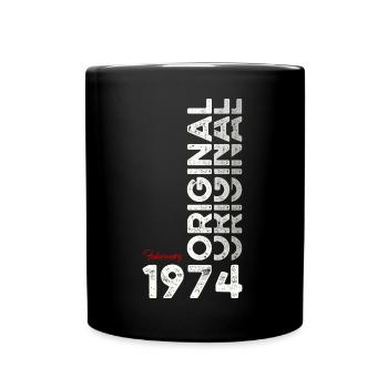 51ème anniversaire cadeau mari Original février 1974 - Mug uni - noir - Devant