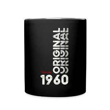 65th Birthday Gift Husband Original February 1960 - Full Colour Mug - black - Front