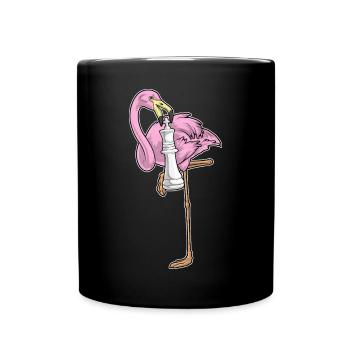 Flamingo Chess Piece King Chess - Full Colour Mug - black - Front