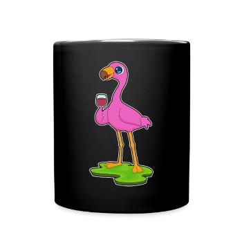 Flamingo Red Wine - Full Colour Mug - black - Front