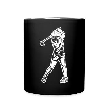 Golfer Sketch - Full Colour Mug - black - Front