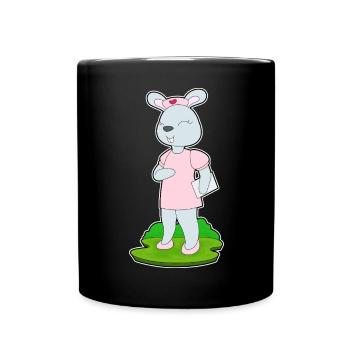 Hase Krankenschwester - Tasse einfarbig - Schwarz - Vorne