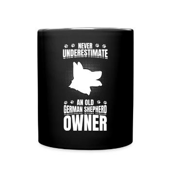 Old German Shepherd Owner - Full Colour Mug - black - Front