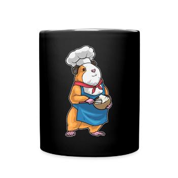 Guinea Pig Cooking Bowl Cooking - Full Colour Mug - black - Front
