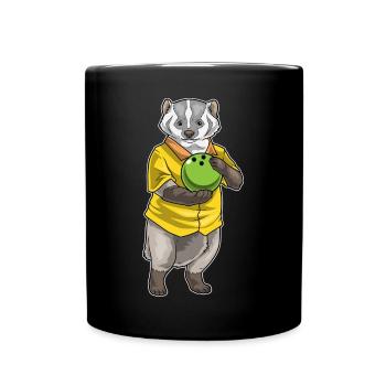 Dachs Bowling Bowlingkugel - Tasse einfarbig - Schwarz - Vorne