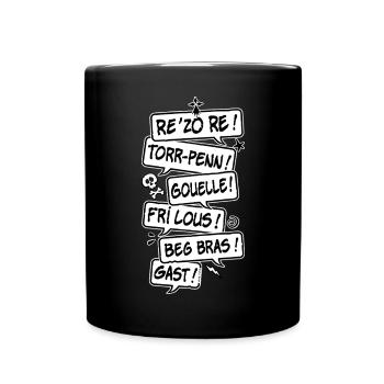 Breton swearing, the basics - Full Colour Mug - black - Front