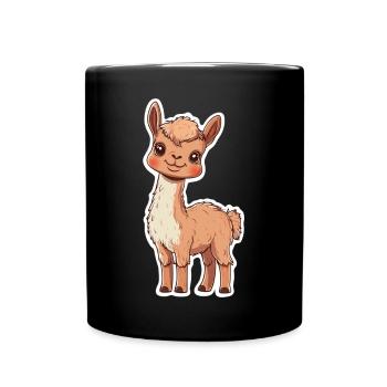 Llama Alpaca Llama Animal Gift - Full Colour Mug - black - Front