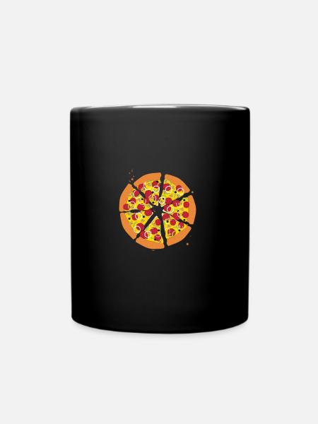 pizza - Mug uni - noir