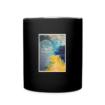 Original Kunstdruck "Kampf" - Tasse einfarbig - Schwarz - Vorne