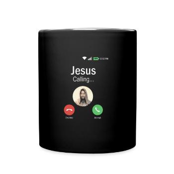 Gods Number Jesus Spruch Lustig Party - Tasse einfarbig - Schwarz - Vorne