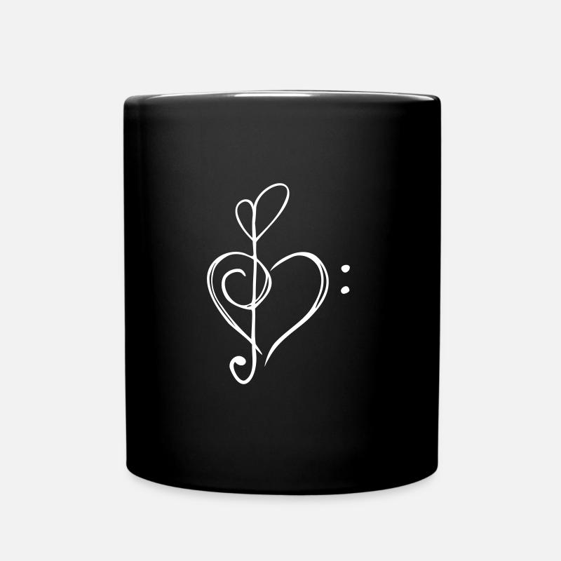 musik herz notenschlüssel - Tasse einfarbig - Schwarz