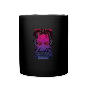 Paranoid Japanese Cyber Demon Design - Tasse einfarbig - Schwarz - Vorne