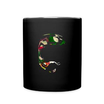 full face - Tasse einfarbig - Schwarz - Vorne