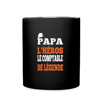 Papa l'héros le comptable de légende t-shirt - Mug uni - noir - Devant