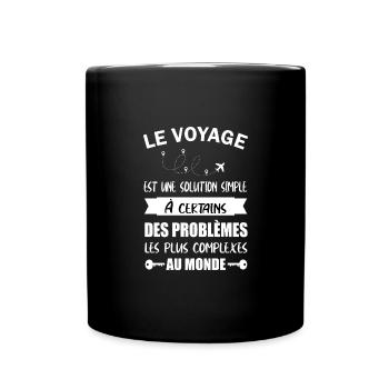 Le voyage est une solution simple t-shirt - Mug uni - noir - Devant