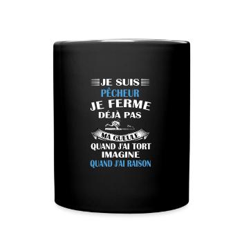je suis pêcheur t-shirt homme humour passion - Mug uni - noir - Devant