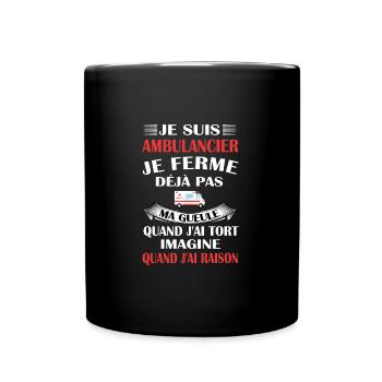 Je suis ambulancier t-shirt homme humour - Mug uni - noir - Devant