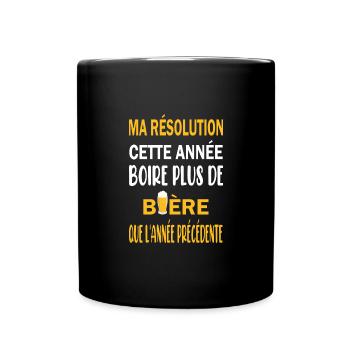 Ma résolution cette année boire plus de bière - Mug uni - noir - Devant