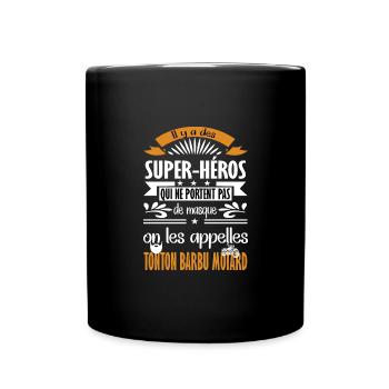 Super héros tonton barbu motard t-shirt noir moto - Mug uni - noir - Devant