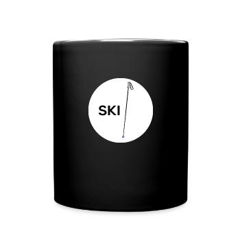 skifahrer alpin pulverschnee skistock - Tasse einfarbig - Schwarz - Vorne
