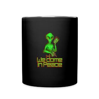 we come in peace - Tasse einfarbig - Schwarz - Vorne