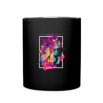 METAMORPHOSIS KUNSTVOLLES SCHMETTERLING DESIGN - Tasse einfarbig - Schwarz - Vorne