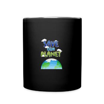 Save Our Planet - Our Earth is Habitat - Full Colour Mug - black - Front