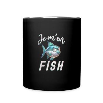 "T-Shirt Je m'en Fish - Jeu de Mots Aquatique" - Mug uni - noir - Devant