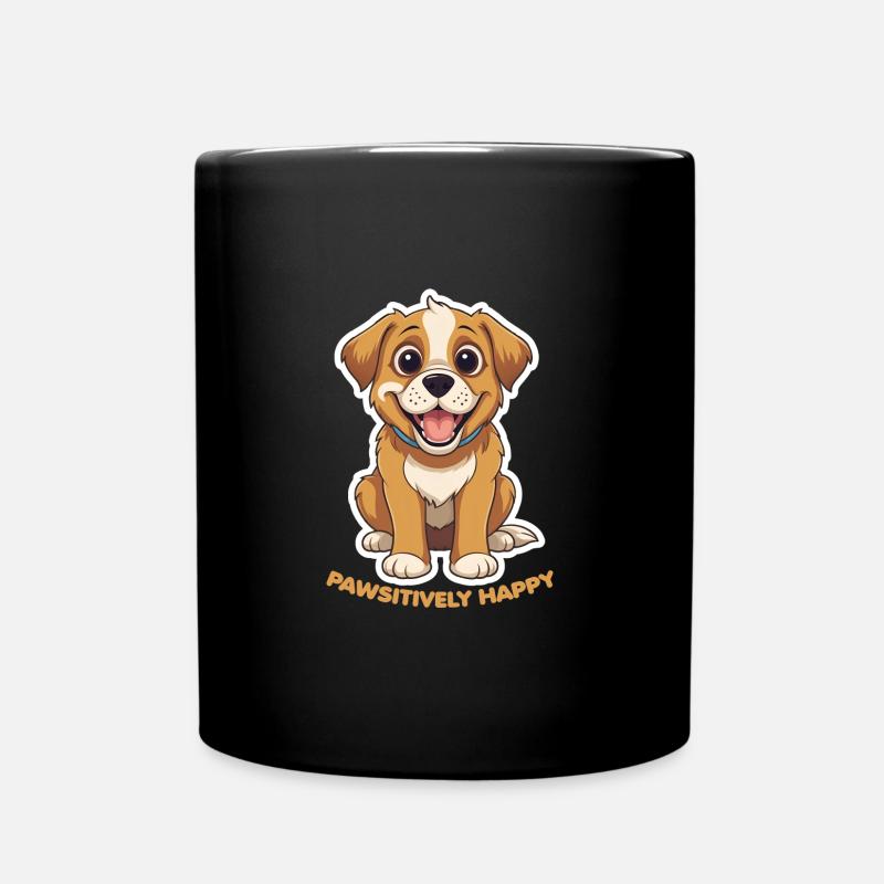 Pawsitively Happy - Full Colour Mug - black