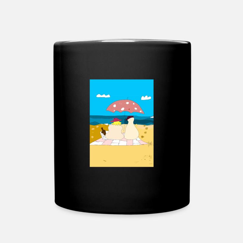 Vacances à la mer sur la plage ensoleillée d’été, humour - Mug uni - noir