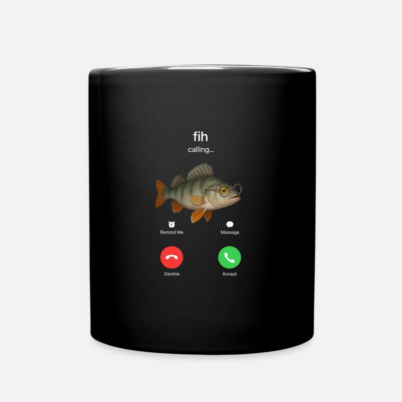 Fih Calling Remind me Message Decline Accept Phone - Full Colour Mug - black
