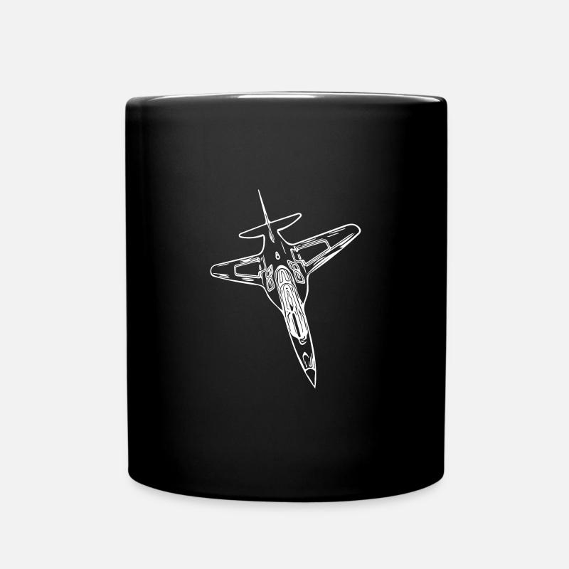 Eleganter Jet Flieger Flugzeug - Tasse einfarbig - Schwarz