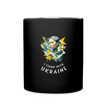 Ukraine - Tasse einfarbig - Schwarz - Vorne