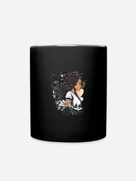 polynesische Frau - Tasse einfarbig - Schwarz