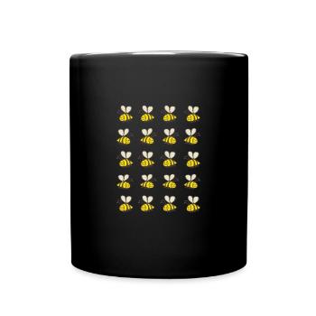 Bienen - Tasse einfarbig - Schwarz - Vorne