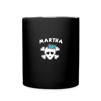 Piratin Martha Design für Mädchen und Frauen - Tasse einfarbig - Schwarz - Vorne