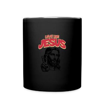 Love Like Jesus Classic Jesus Face - Full Colour Mug - black - Front