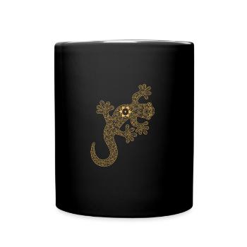Gecko Amphibian Luxury Fashion Psychedelic Gift - Full Colour Mug - black - Front