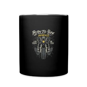 Born to Ride - Motorrad Biker - Tasse einfarbig - Schwarz - Vorne