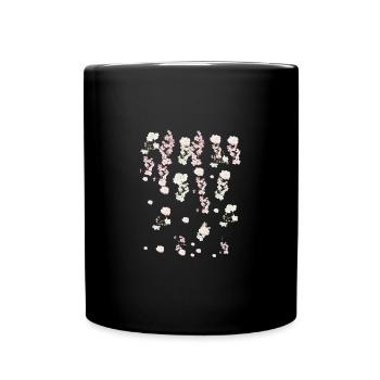 Spring,tendrils,flowers,blossom,cherry blossoms - Full Colour Mug - black - Front