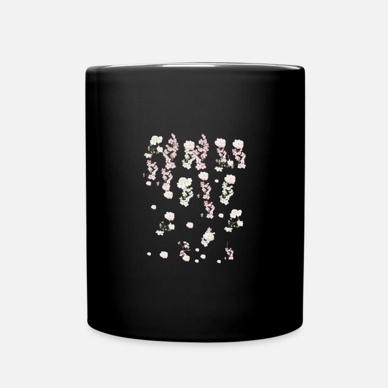 frühling,ranken,blumen, blüte,kirschblüte - Tasse einfarbig - Schwarz