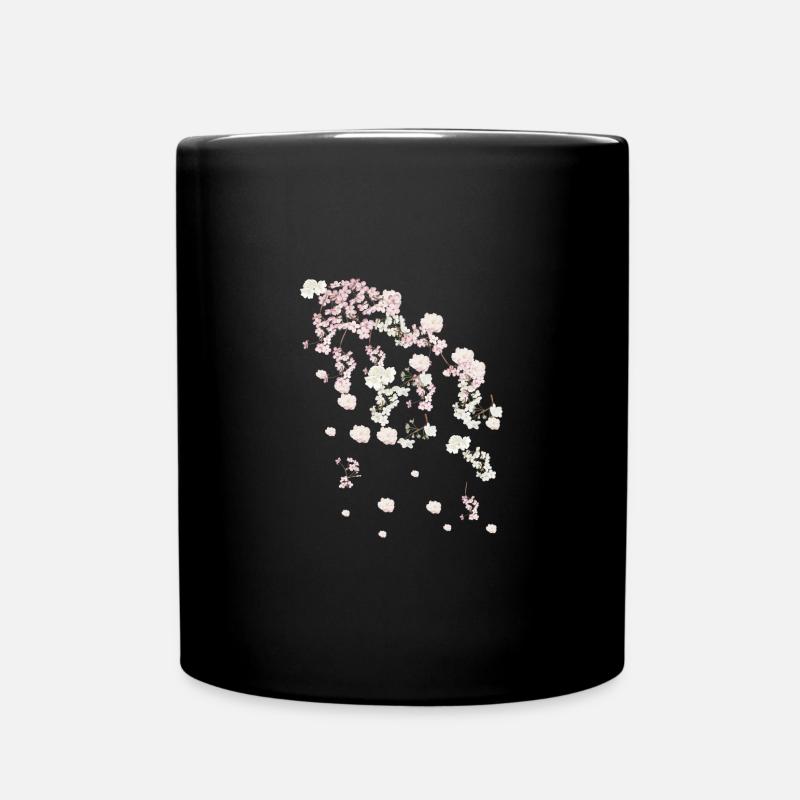 frühling,ranken,blumen, blüte,floral,blüte - Tasse einfarbig - Schwarz