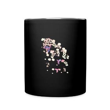 fleur de cerisier,colibri,fleurs,fleurs,fleurs - Mug uni - noir - Devant