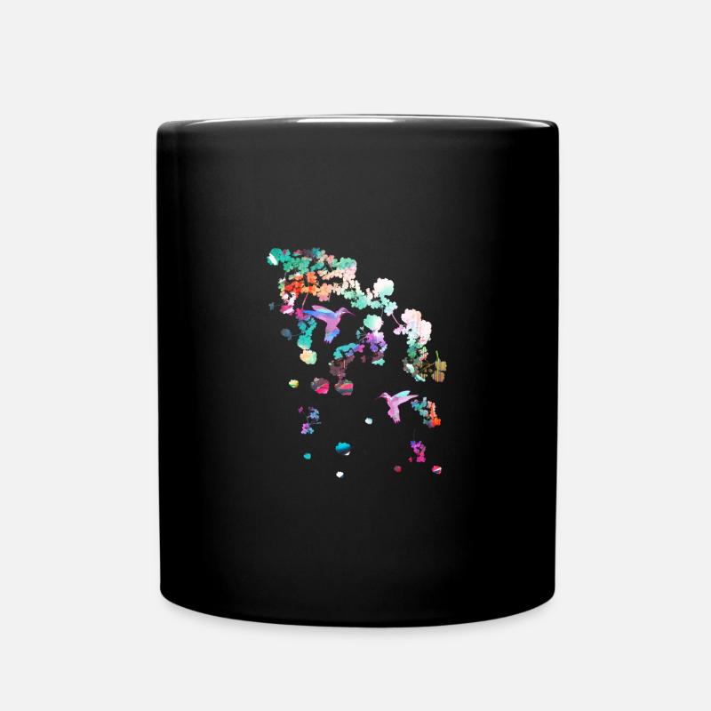 Cerisier en fleurs,fleurs,fleurs,fleurs,colibri - Mug uni - noir