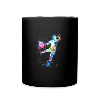 Handball, handballer, Beachhandball,aquarell - Tasse einfarbig - Schwarz - Vorne