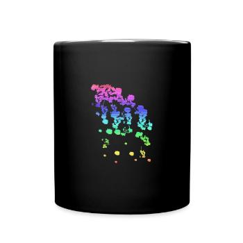 blüten,kirschblüte,regenbogen,bunt,LGBT - Tasse einfarbig - Schwarz - Vorne