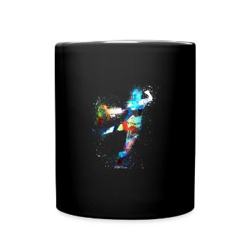 Handball, handballer, Beachhandball,Graffiti - Tasse einfarbig - Schwarz - Vorne