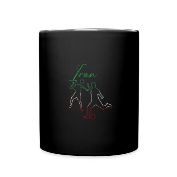 iran, fußball,fußballspieler,flagge,outline - Tasse einfarbig - Schwarz - Vorne