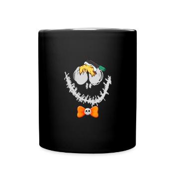 Gesicht,comic,halloween, Monster - Tasse einfarbig - Schwarz - Vorne